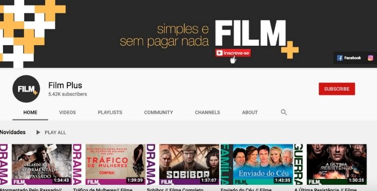 Film+, Novo canal do  apresenta filmes na íntegra 100% grátis para  todos os gostos