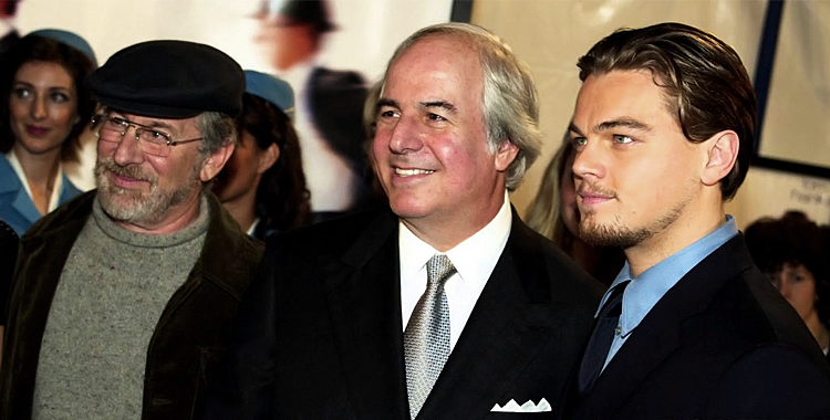 prenda-me se for capaz Steven Spielberg, Leonardo DiCaprio, e Frank William Abagnale Jr.